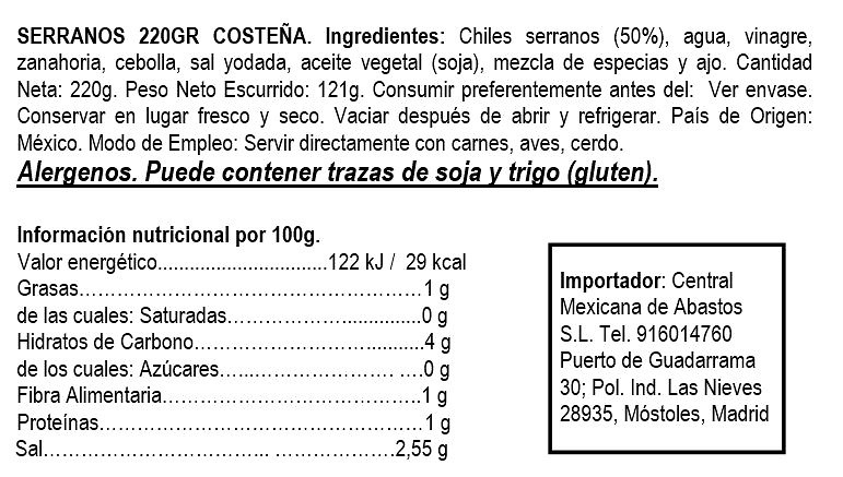 Chiles serranos 220g 