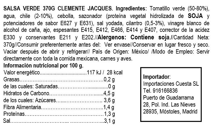 Green sauce, Clemente Jacques 