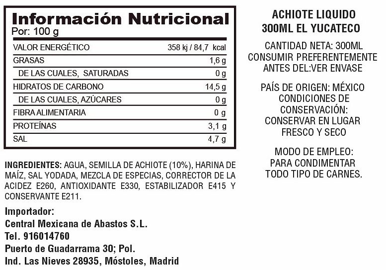 Liquid Achiote Seasoning 