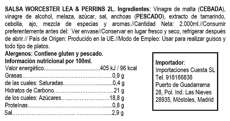 Salsa Lea & Perrins Heinz 
