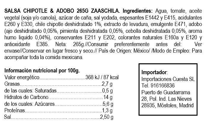 Salsa de Chile Chipotle & Adobo 